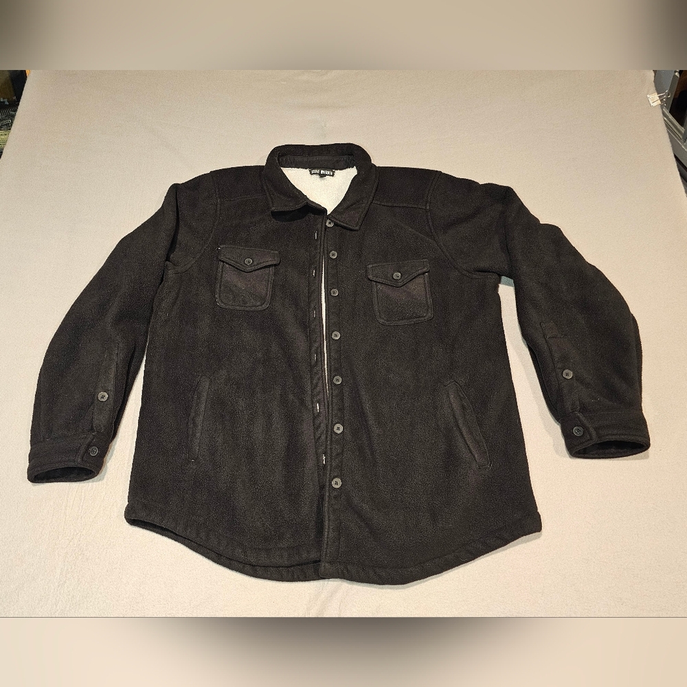 Steve‎ Madden Women's Sherpa Lined Fleece Black Shirt Jacket Size M